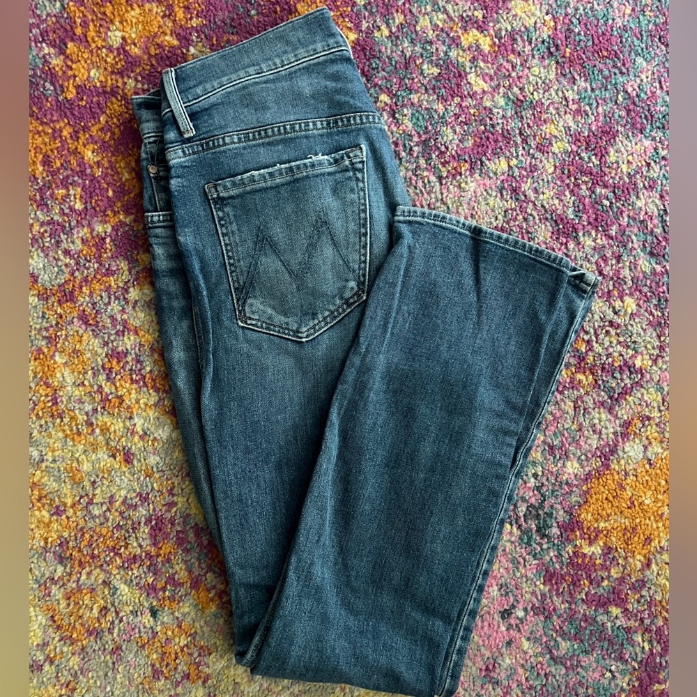 MOTHER Dark Blue Straight Leg Jeans